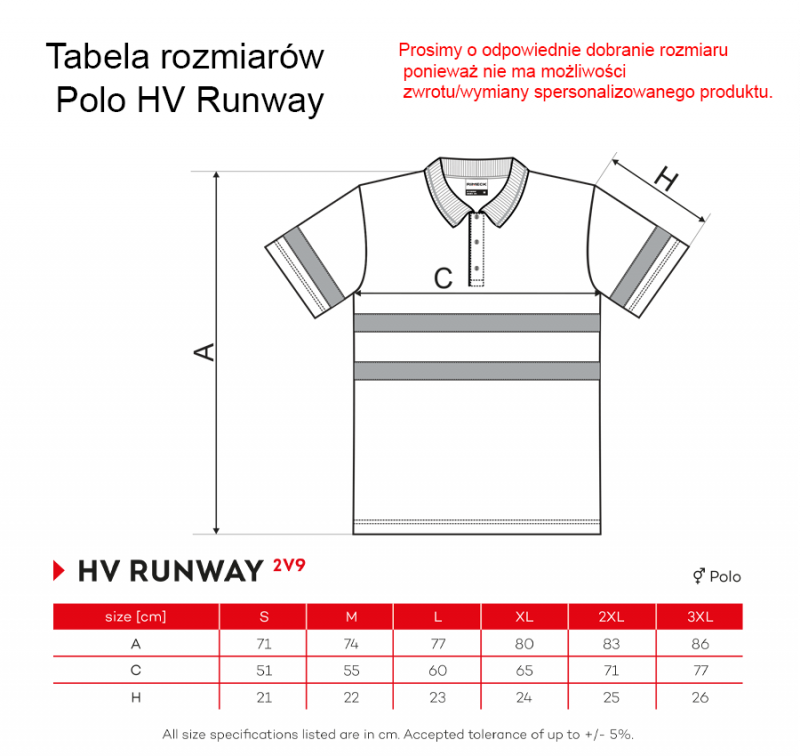 Koszulka Polo HV Runway 2V9 - obrazek 2