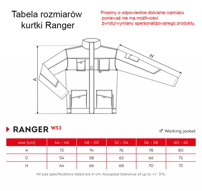 Profesjonalna kurtka Ranger - obrazek 2