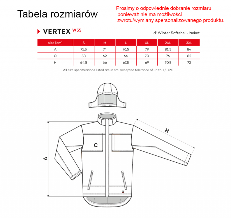 Zimowa kurtka softshellowa Vertex męska - obrazek 2